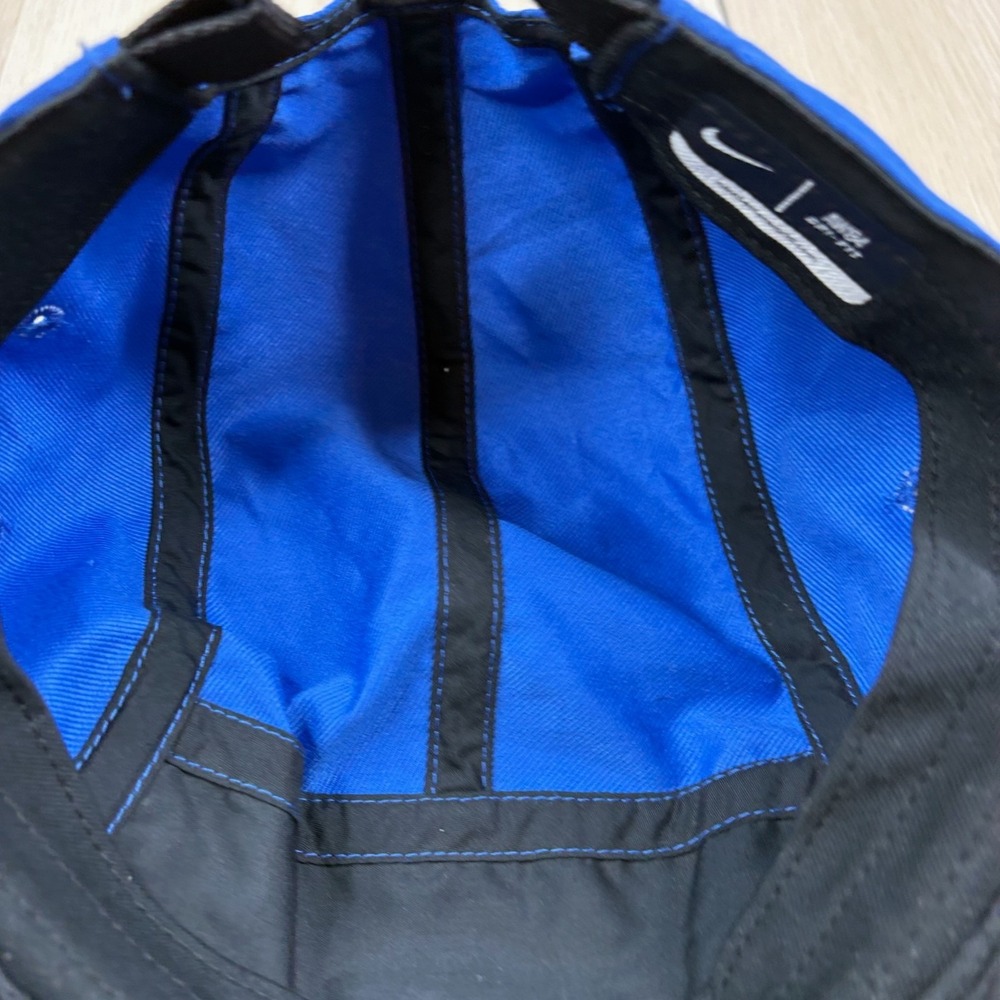 Nike AW84 Dri-Fit Blue Adjustable Strapback Performance Running 5 Panel Cap Hat - Picture 6 of 7
